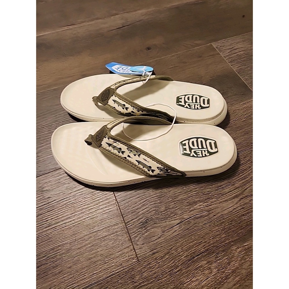 Hey Dude Men's Myers Flip Fish Lure Flip Flops Size 10 NEW WITH TAGS - Picture 3 of 5